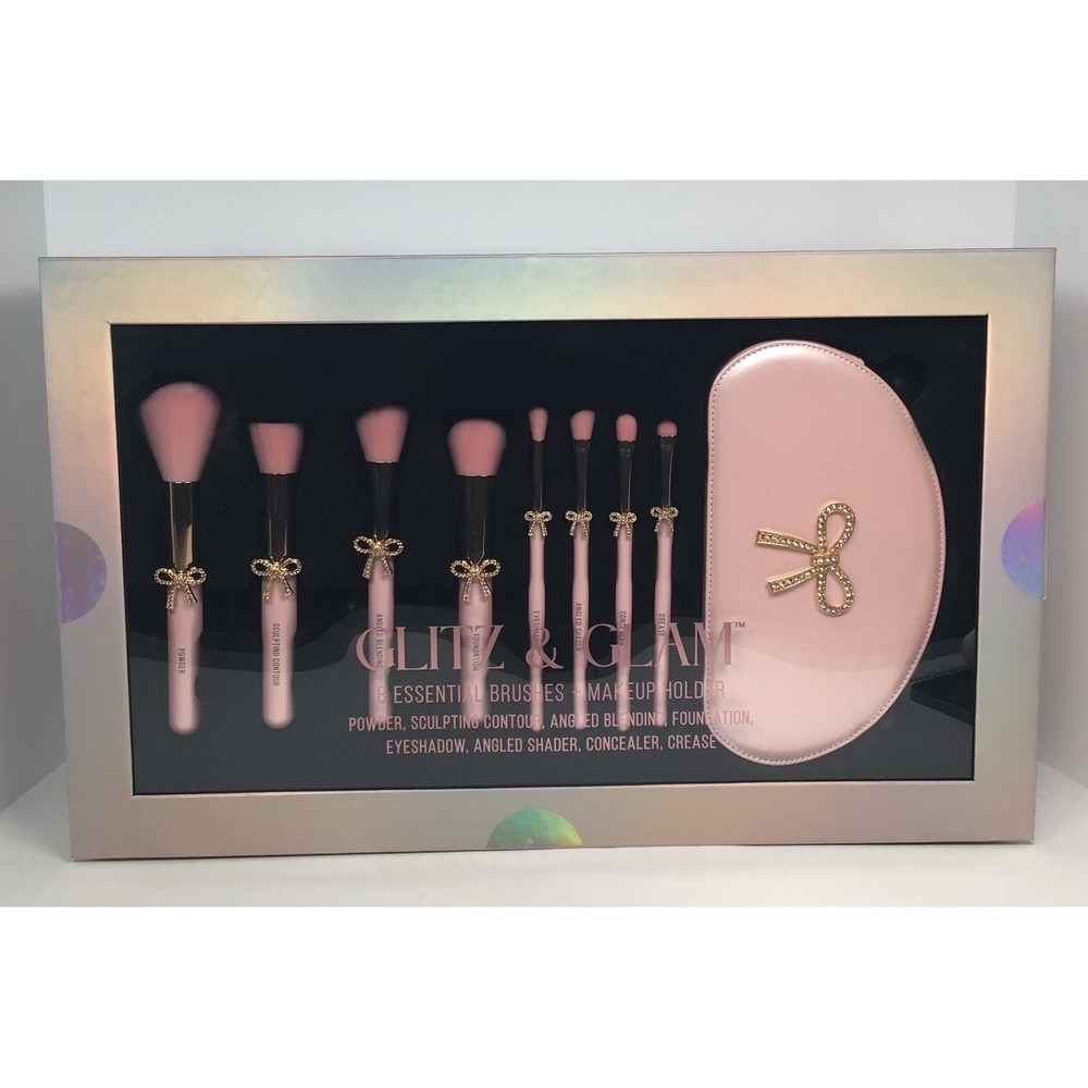 Glitz and Glam Pink Bow/Coquette Makeup Brush Set
